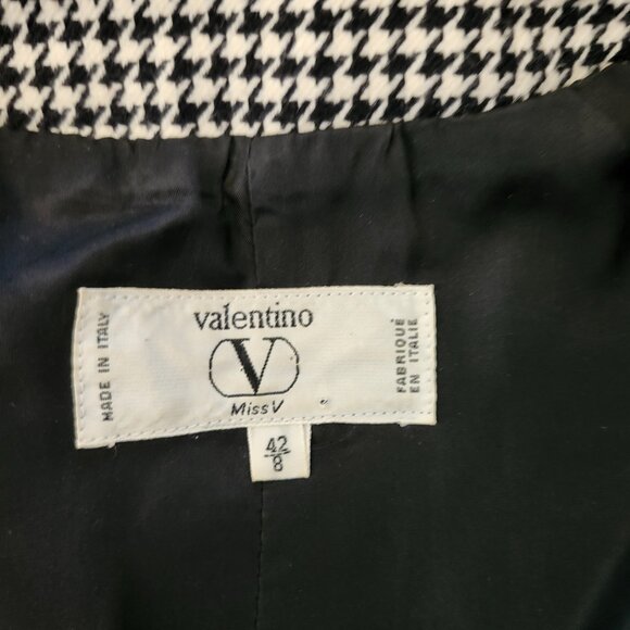 Valentino Miss V women's houndstooth vintage blazer in size 8 - Picture 3 of 8